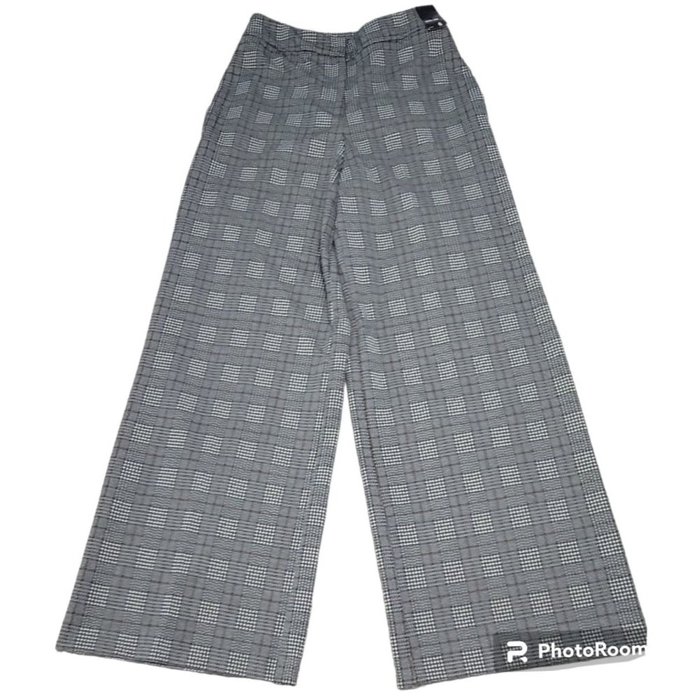 7th Avenue Design Studio NY Co Womens Gray Plaid Ponte Pants Wide Leg Size 6 NWT